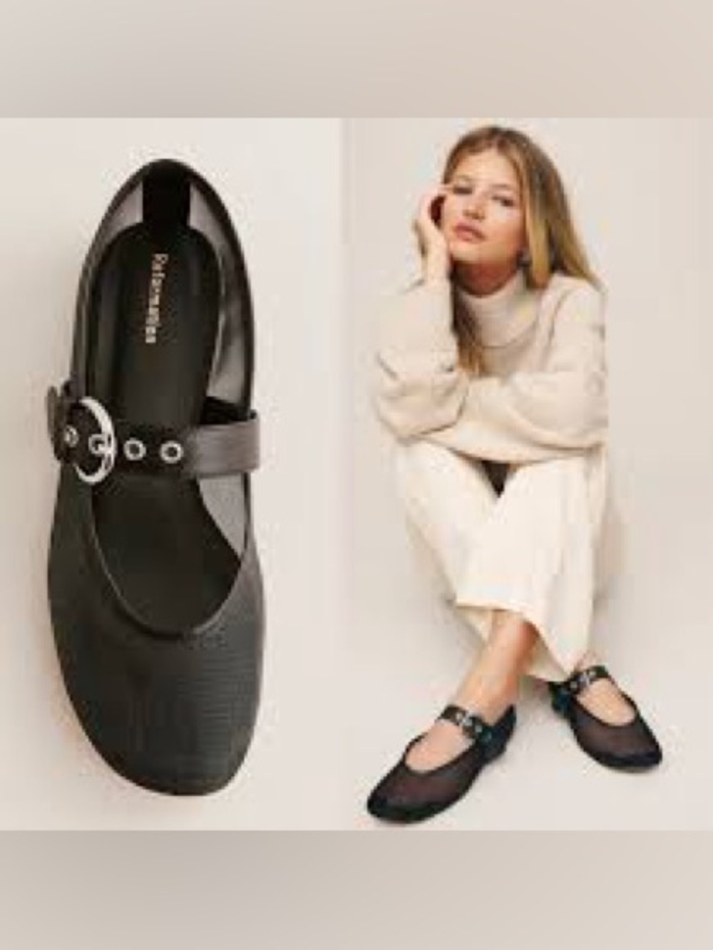 Reformation Bethany Mesh Ballet Flats Sz 9.5